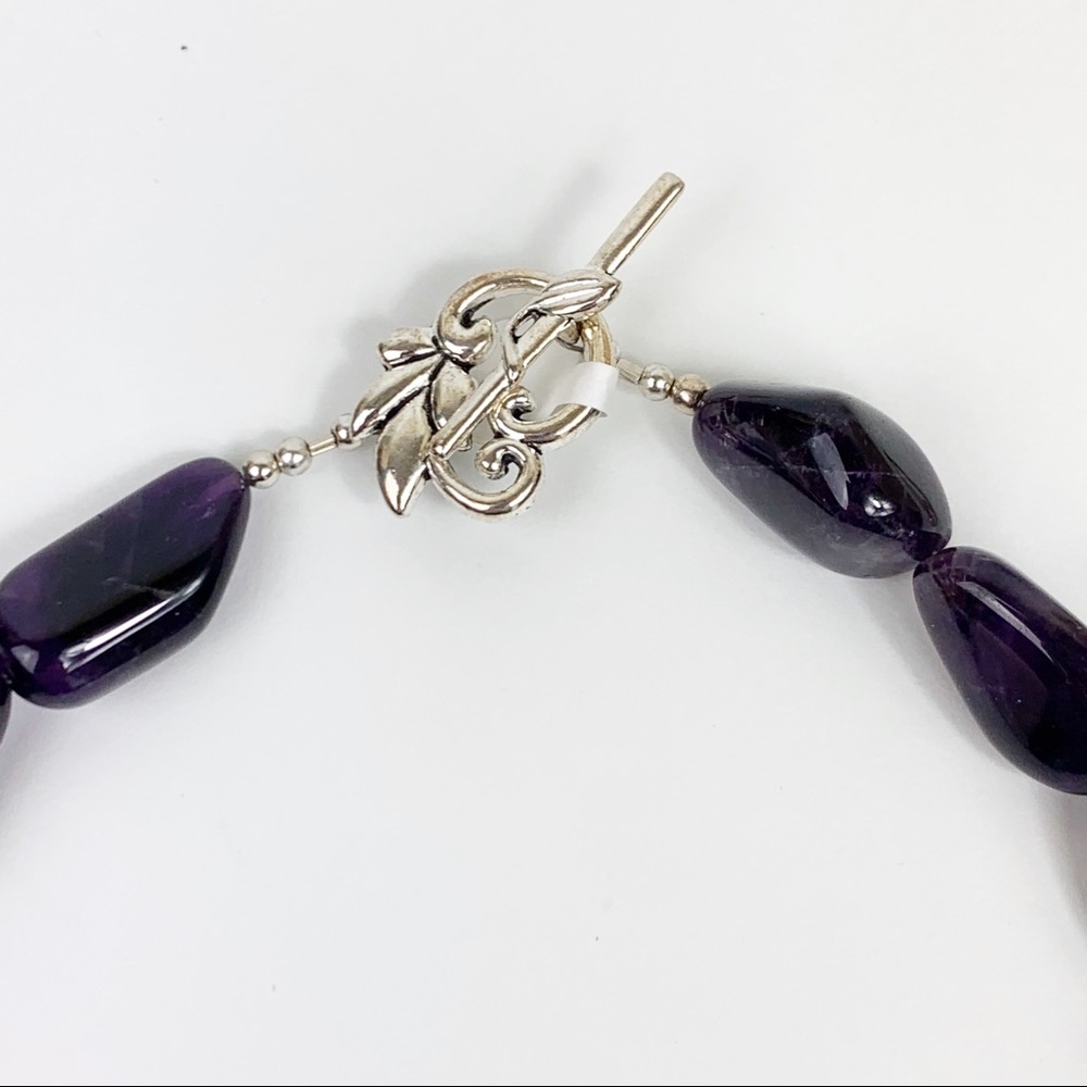 Amethyst Pearl Quartz Beaded Statement Necklace - Picture 3 of 6
